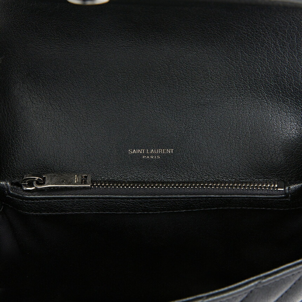 Saint Laurent College Bag shoulder bag chevron quilted leather Black - Picture 9 of 10